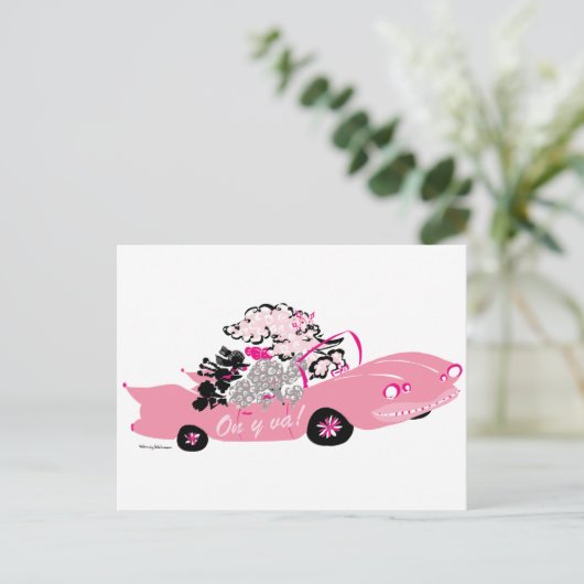 Pink Cadillac Postkarte (Stehend Vorderseite)