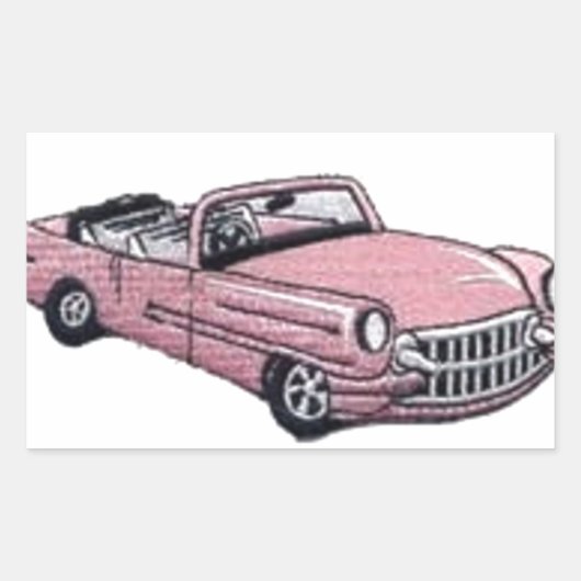 Pink Cadillac Rechteckiger Aufkleber (Vorderseite)