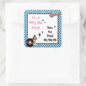 Pink Cadillac Rett-the-Date-Aufkleber Quadratischer Aufkleber (Tasche)