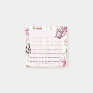 Pink Café Chic - Glam Notizen für Kaffeeliebhaber