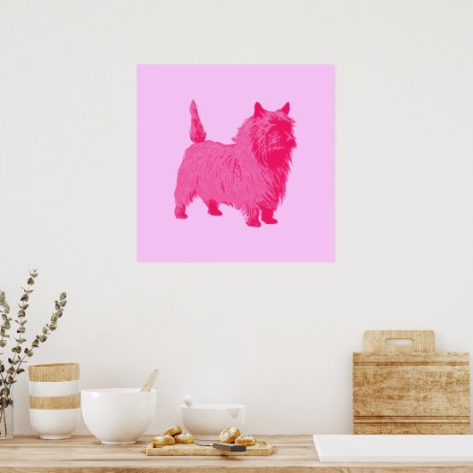 Pink Cairn Terrier Poster (Küche)