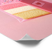Pink Cake Art Print, Niedliche Pasta Wall Bäckerei Poster (Ecke)