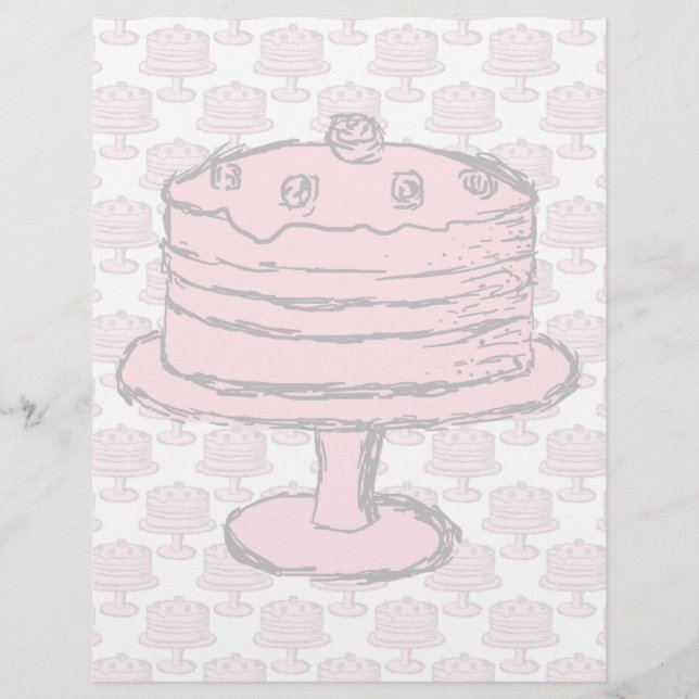 Pink Cake auf Pink Cake Pattern. (Vorderseite)