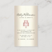 Pink Cake Bäckerei Glitzer Tropfen Gold Koch Nacht Visitenkarte (Rückseite)