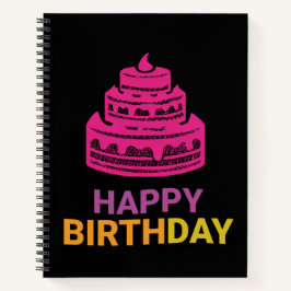 Pink Cake Birthday Notebook Notizblock