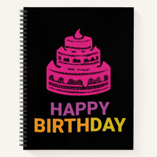 Pink Cake Birthday Notebook Notizblock