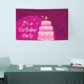Pink Cake Birthday Party Banner (Messeveranstaltung)