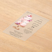 Pink Cake Brautparty Acryleinladungen (Ablage )