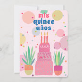 Pink Cake Bubbles Whimsical QUINCEANERA Custom Einladung (Vorderseite)