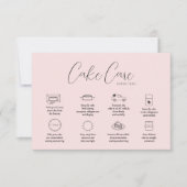 Pink Cake Care Instruktionskarte Mitteilungskarte (Vorderseite)