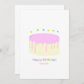 Pink cake Geburtstagskarte Dankeskarte (Vorne/Hinten)