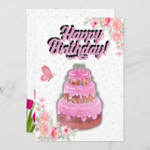 Pink Cake Geburtstagskarte Feiertagskarte (Vorne/Hinten)