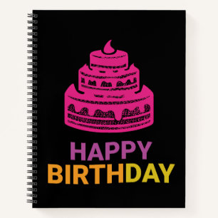 Pink Cake Geburtstagsnotizbuch Notizblock