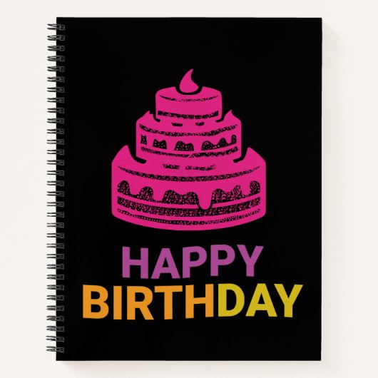 Pink Cake Geburtstagsnotizbuch Notizblock (Vorderseite)
