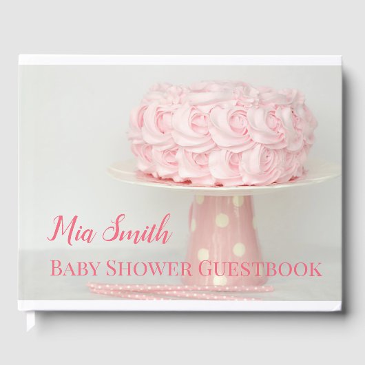 Pink cake Girl Babydusche Gästebuch (Vorderseite)