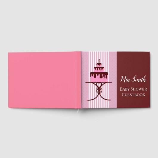 Pink cake Girl Babydusche Gästebuch (Voll)