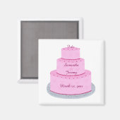 Pink Cake Hearts Personalisiert Rett Date Magnete Magnet (Vorderseite/Rückseite)