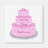 Pink Cake Hearts Personalisiert Rett Date Magnete Magnet (Vorne)