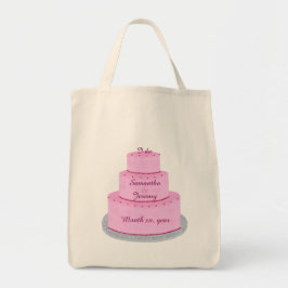 Pink Cake mit den Personalisierten Bride-Taschen i Tragetasche