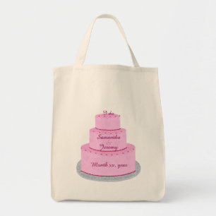 Pink Cake mit den Personalisierten Bride-Taschen i Tragetasche