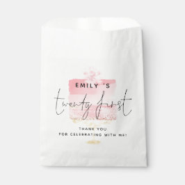 Pink Cake Name 21. Geburtstag Party Vielen Dank Geschenktütchen