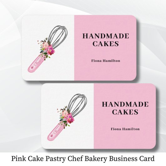 Pink Cake Pastry Chef Bakery Visitenkarte