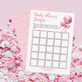 Pink Cake Pop Baby Shower Bingo Game Einladung
