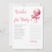 Pink Cake Pop Girl Baby Shower Wishes for Baby Einladung (Vorderseite)