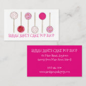 Pink Cake Pops Bäckerei Backshop Backwaren Lebensm Visitenkarte (Vorne/Hinten)