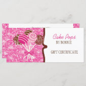 Pink Cake Pops: Geschenkgutschein (Vorne/Hinten)