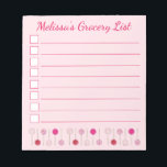 Pink Cake Pops Personalisiert Backwaren Liste Notizblock<br><div class="desc">Das Notizblock-Design der Lebensmittelcheckliste zeigt originelle Illustrationen einer Reihe von rosa mattierten Kuchen Pop Gebäck. Personalisieren Sie einfach mit Ihren Informationen. Viele zusätzliche illustrierte Notizblöcke sind auch in diesem Shop erhältlich. Dieses Design ist auch auf anderen Produkten erhältlich. Sehen Sie nicht, wonach Sie suchen? Brauchen Sie Hilfe bei der Anpassung?...</div>