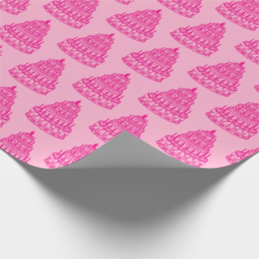 Pink Cake Print Geschenkpapier (Ecke)