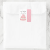 Pink Cake Save the Date Quadratischer Aufkleber (Tasche)