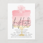 Pink Cake Script Overlay 50. Geburtstag Einladung Postkarte (Vorderseite)
