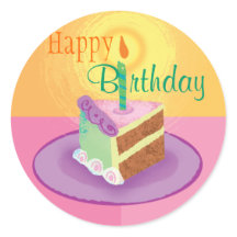 Pink Cake Slice Aufkleber