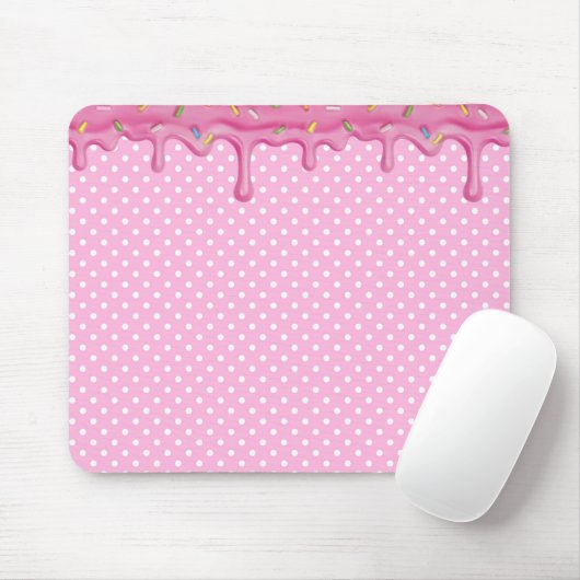 Pink Cake Zuckerguss auf Polka Docks Mousepad (Mit Mouse)