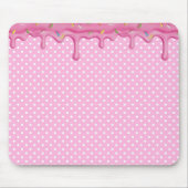 Pink Cake Zuckerguss auf Polka Docks Mousepad (Vorne)