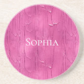Pink Cake Zuckerguss Personalisiert Getränkeuntersetzer (Vorne)