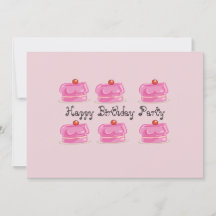 Pink Cakes auf eine Einladung für ein Party zum Ge