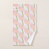 Pink Cala Lily Design Badhandtuch Set (Handtuch)