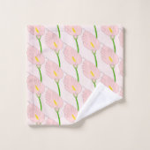 Pink Cala Lily Design Badhandtuch Set (Waschlappen)