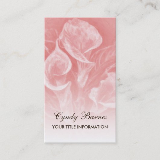 Pink Calla Lilien Business Card Visitenkarte (Vorderseite)