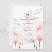 PINK CALLA LILILIES FOTO OVERLAY WEDING EINLADUNG (Rückseite)