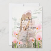 PINK CALLA LILILIES FOTO OVERLAY WEDING EINLADUNG (Vorderseite)