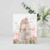 PINK CALLA LILILIES FOTO OVERLAY WEDING EINLADUNG (Stehend Vorderseite)