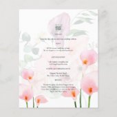 PINK CALLA LILILIES FOTO OVERLAY WEDING EINLADUNG FLYER (Hinten)