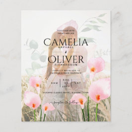 PINK CALLA LILILIES FOTO OVERLAY WEDING EINLADUNG FLYER