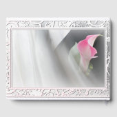 Pink Calla Lily Blüh Wedding Guest Book Gästebuch (Rückseite)