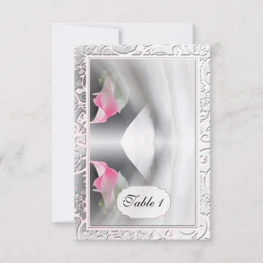 Pink Calla Lily Blüh Wedding Platzkarte (Vorderseite)