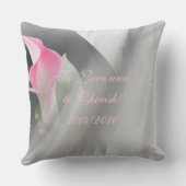 Pink Calla Lily Blüh Wedding Throw Kissen (Rückseite)